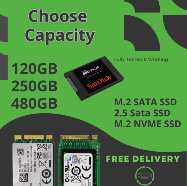 2.5" M.2 Sata NVME- 120GB - 250GB - 480GB - WholeSale Discount SSD