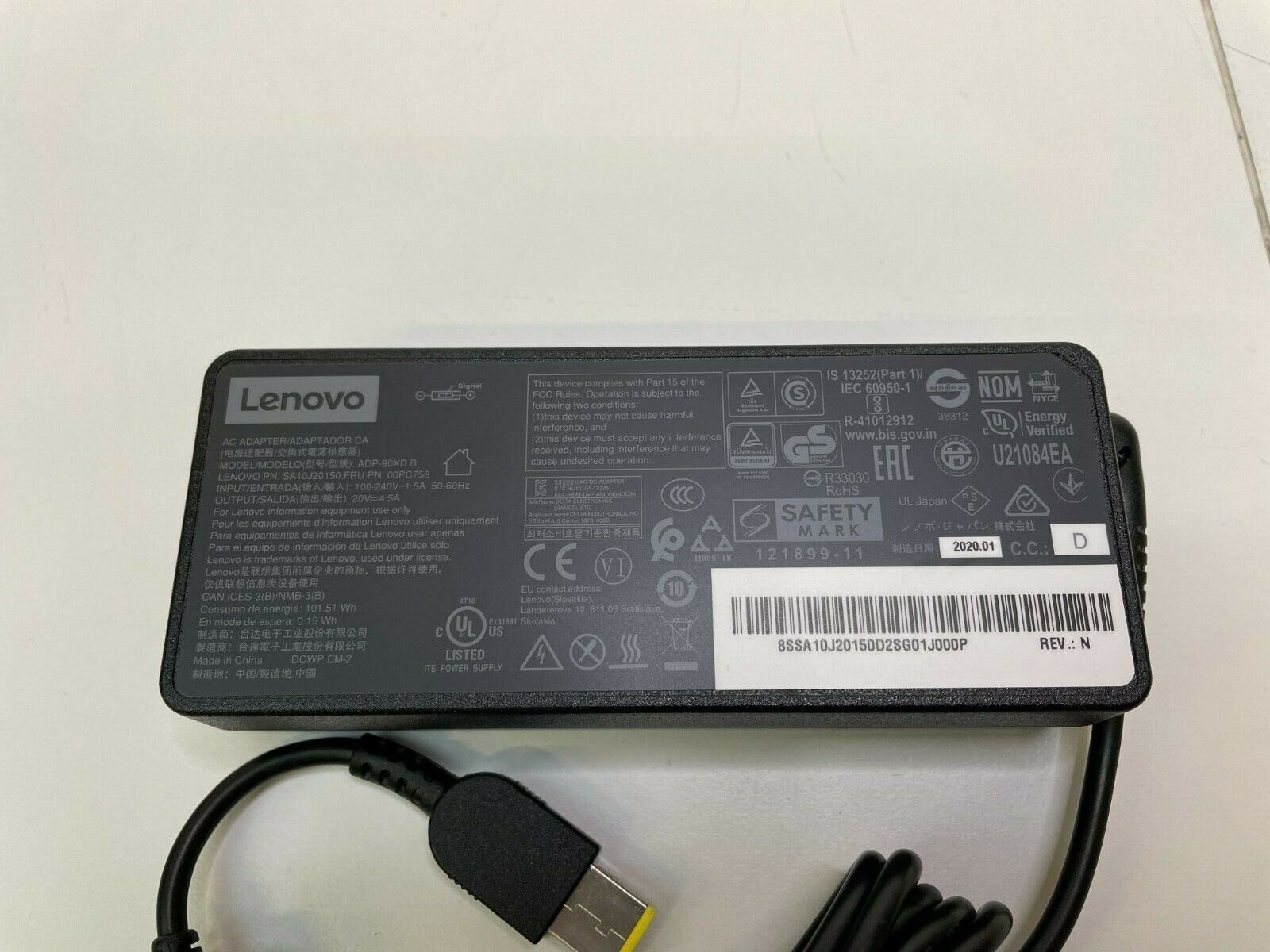 Genuine Lenovo Thinkpad 90W Charger - PSU Power Adaptor 20V 4.5A - 45N0238