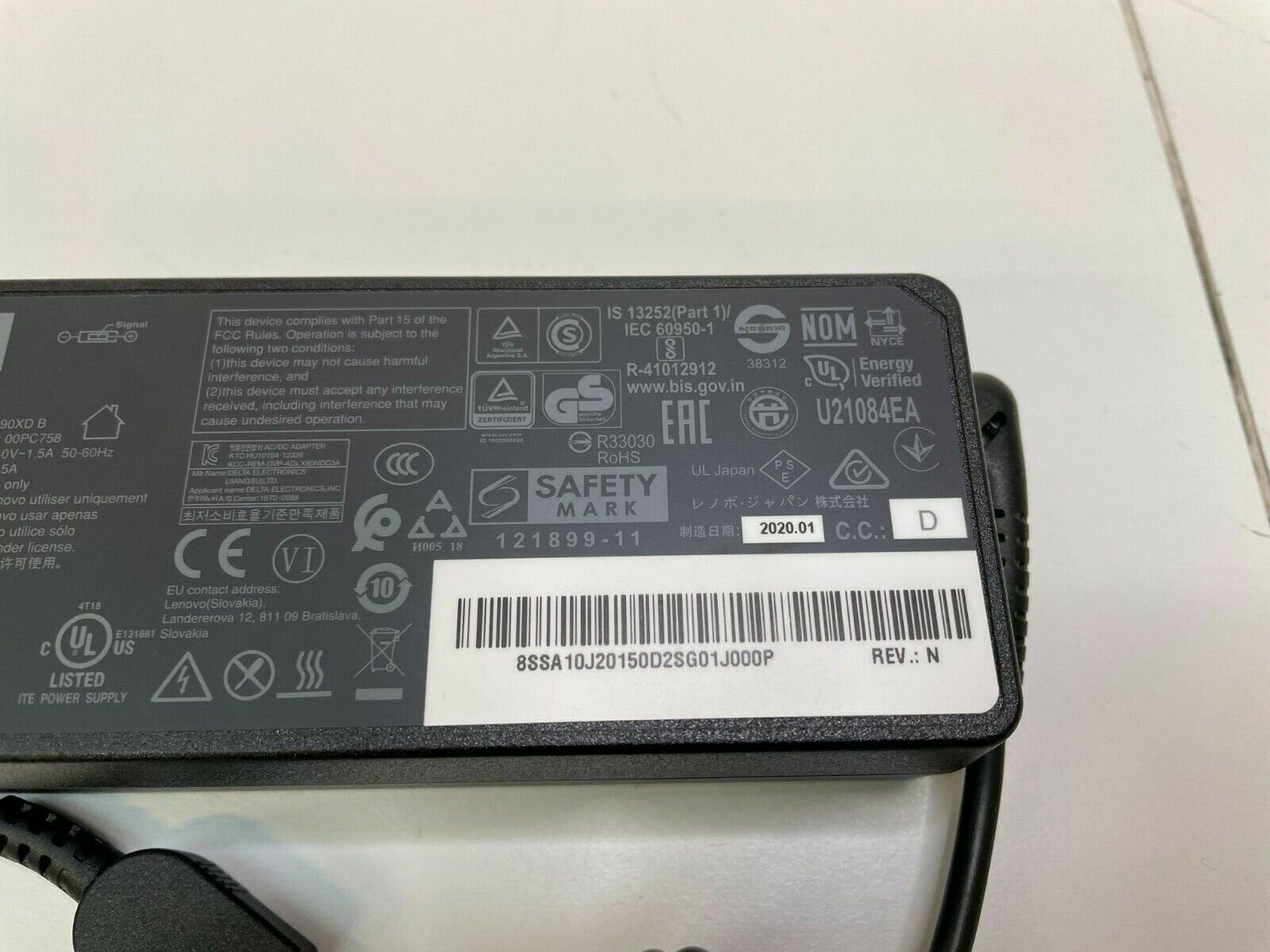 Genuine Lenovo Thinkpad 90W Charger - PSU Power Adaptor 20V 4.5A - 45N0238