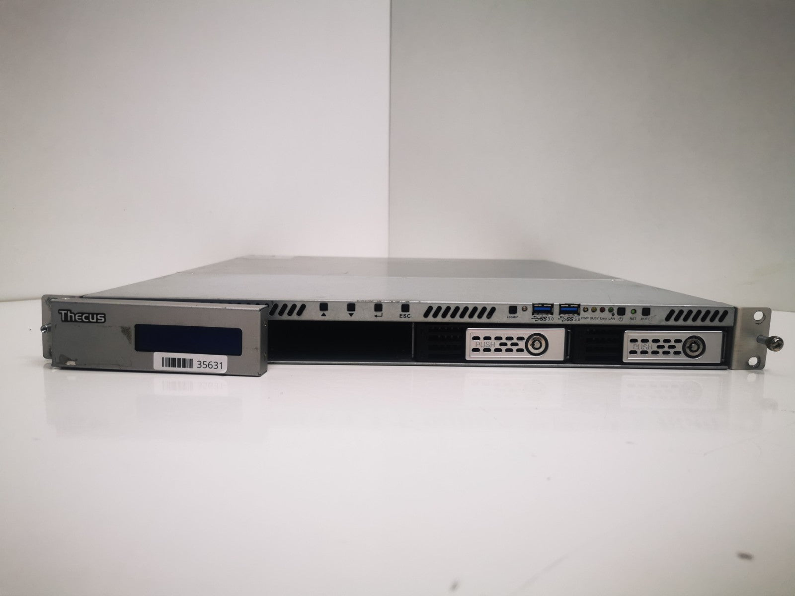 THECUS N4510U-S 4BAY 1U RACKNAS UNIT with Caddies