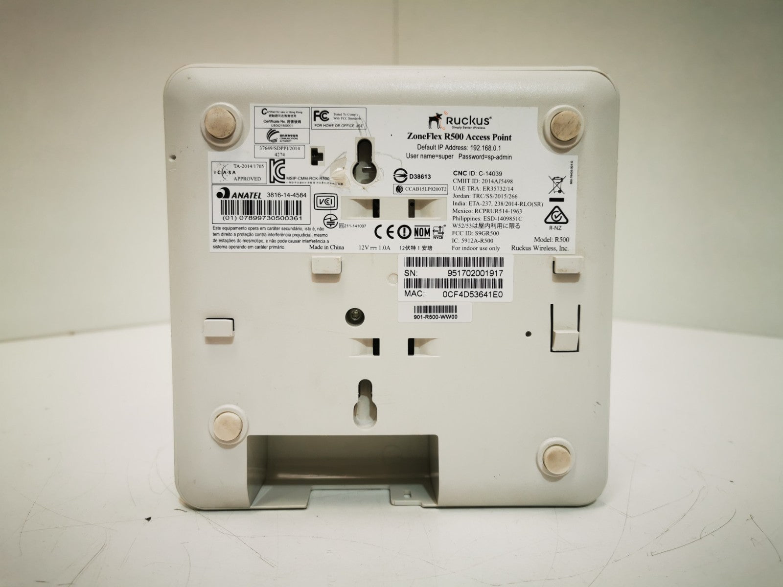 Ruckus R500 802.11ac Wave 2 Wireless Access Point (901-R510-WW00) Unleashed .