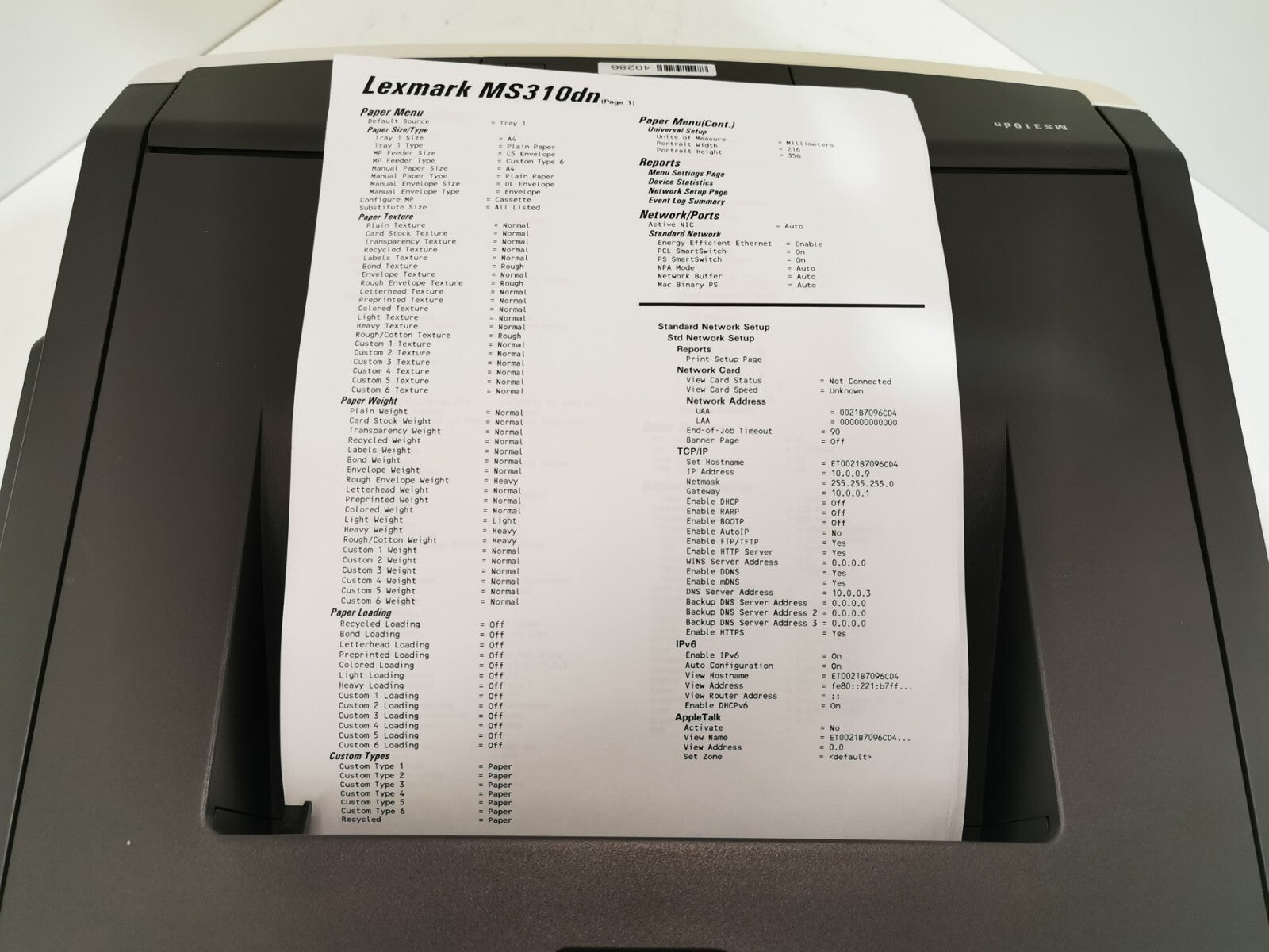 Lexmark MS310dn Mono Laser Printer - USB/Ethernet - 26226 Page Count