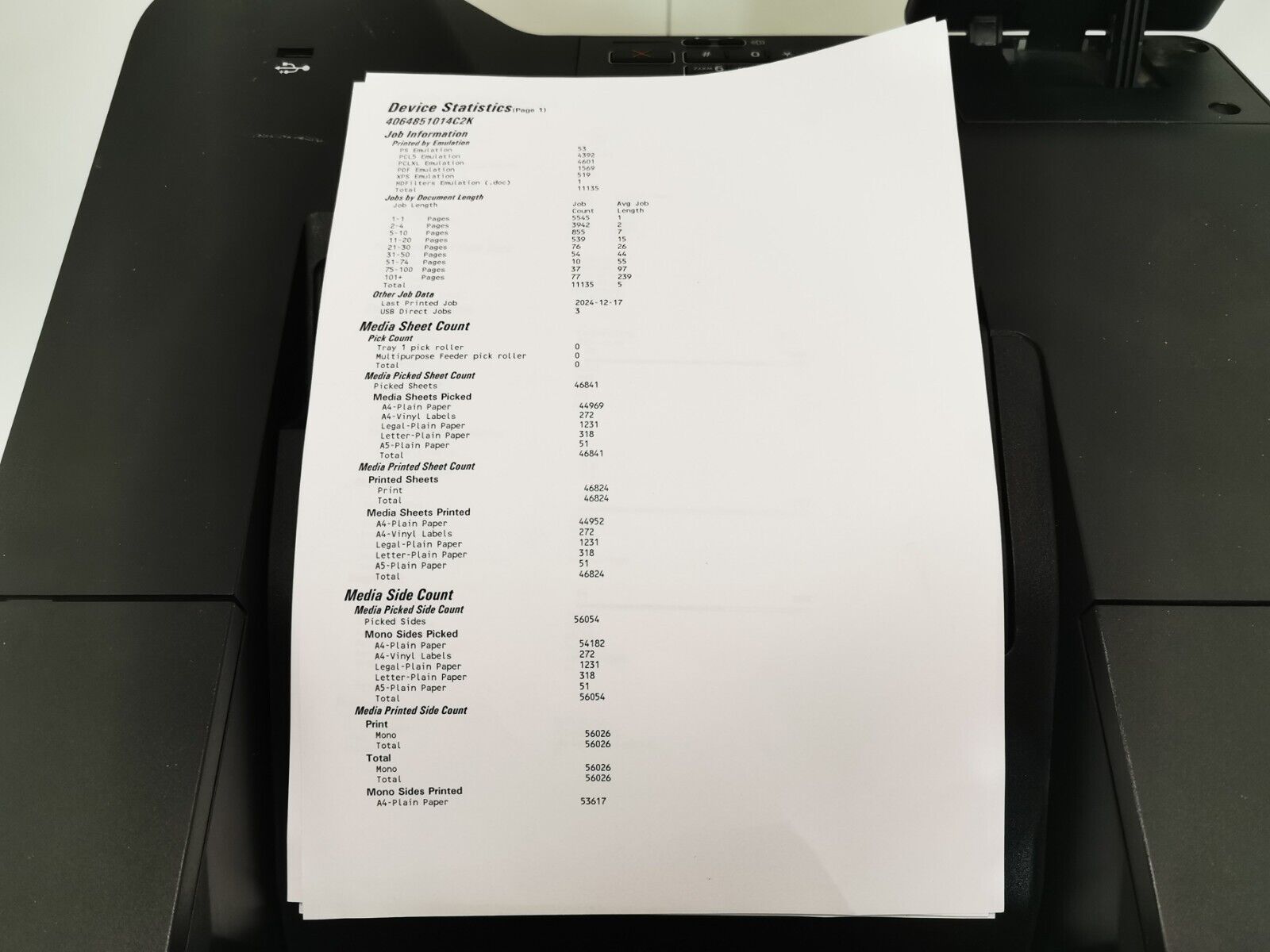 Lexmark M5255 Monochrome Laser Printer - USB/Ethernet - 46841 Page Count