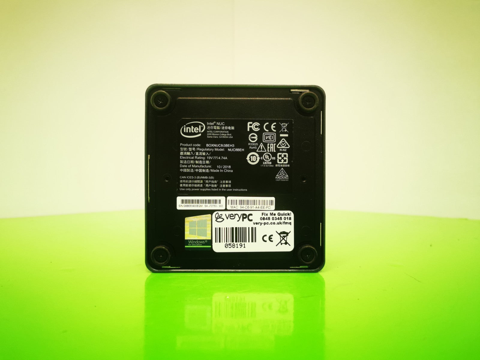 Intel NUC8i3BEH Mini PC I3 8109U 3.00GHz, 8GB RAM, 240GB SSD, Windows 11