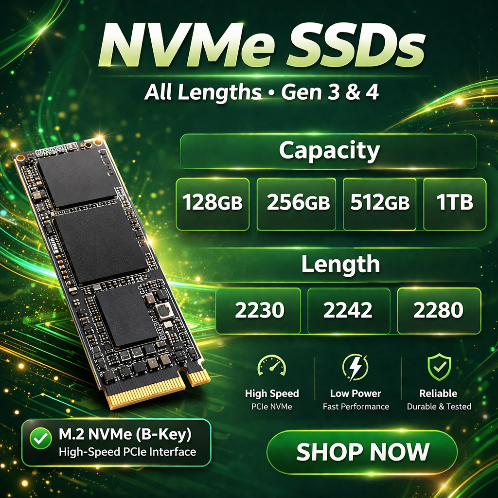 128GB - 256GB - 512GB - 1TB SSD - 2230 - 2242 - 2280 - Gen3 Gen4 NVMe- Wholesale