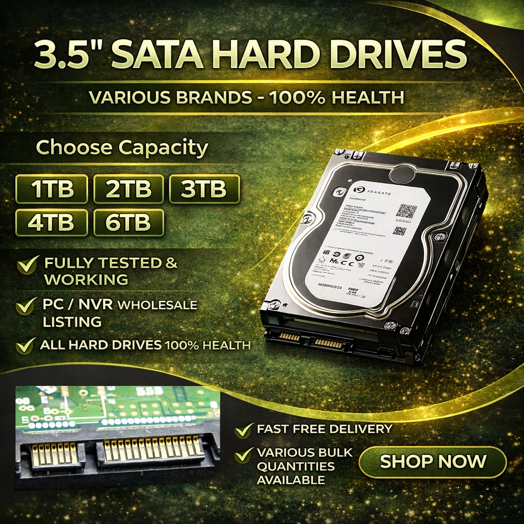 3.5" Hard Drive SATA 1TB 2TB 3TB 4TB 6TB  Various -100% Health PC NVR Wholesale