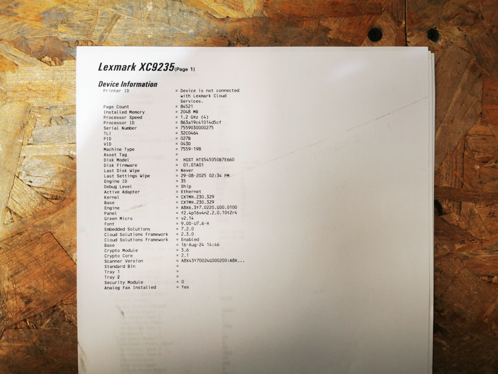 Lexmark XC9235 Colour Multifunction Printer Scanner Photocopier - 72K PRINTS