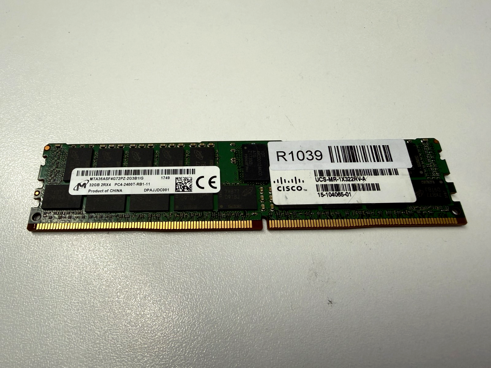 32GB DDR4 Micron MTA36ASF4G72PZ-2G3B1IG DDR4 2400 ECC RDIMM Server RAM Buffered