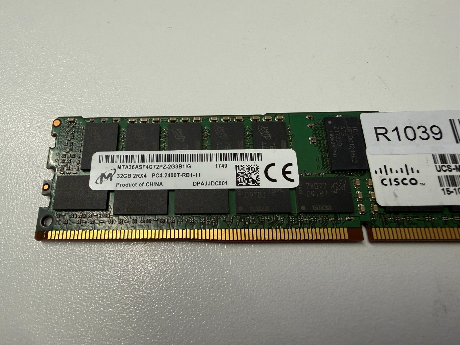 32GB DDR4 Micron MTA36ASF4G72PZ-2G3B1IG DDR4 2400 ECC RDIMM Server RAM Buffered
