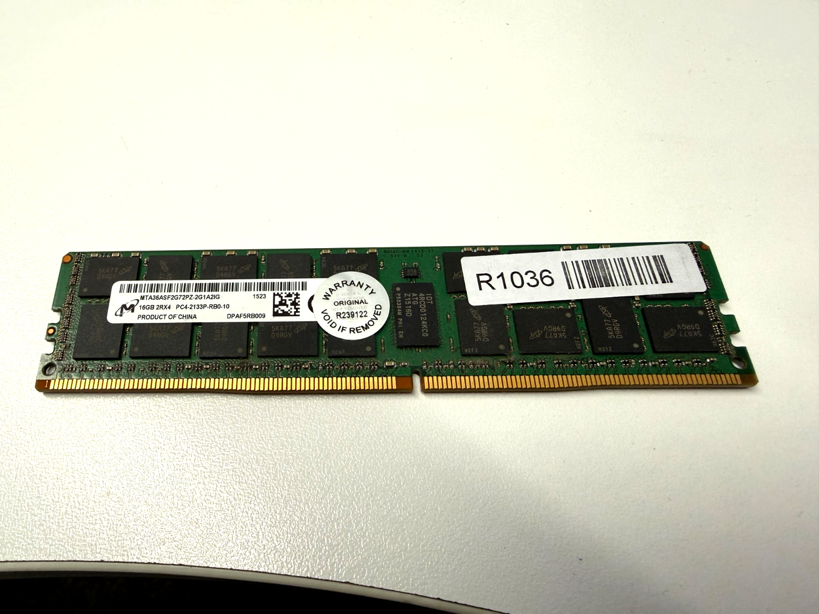 16GB Micron MTA36ASF2G72PZ PC4-2133P DDR4 ECC Registered RAM Server Buffered
