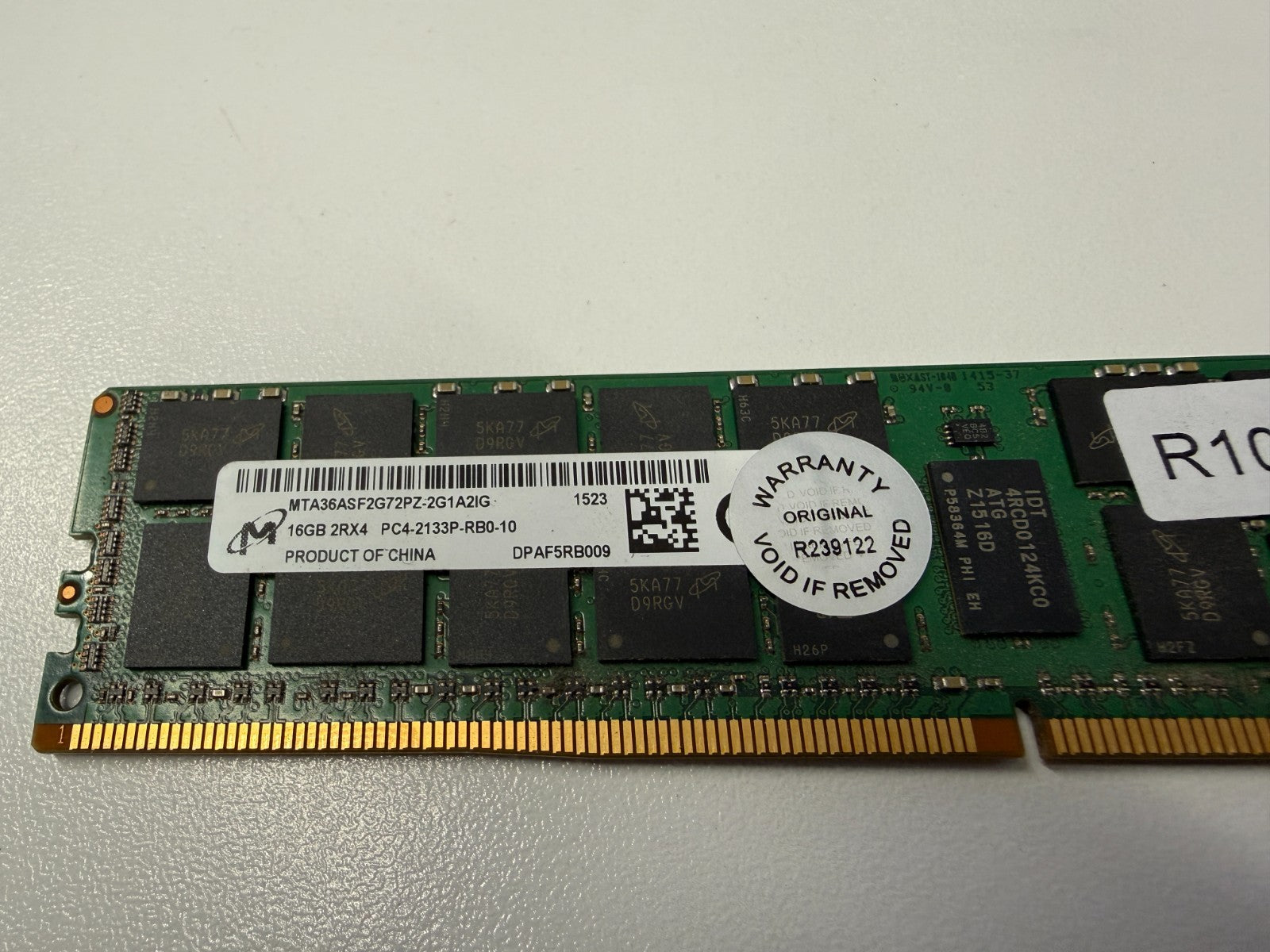 16GB Micron MTA36ASF2G72PZ PC4-2133P DDR4 ECC Registered RAM Server Buffered