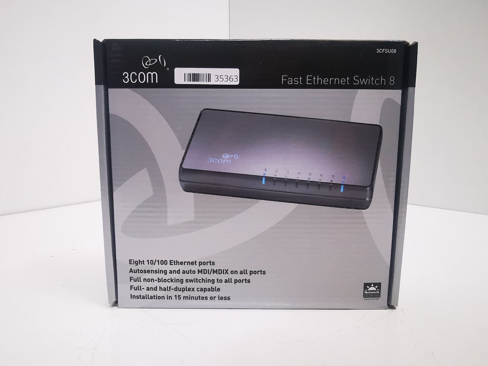 HP 3Com V1405 JD867A 8-Port Gigabit Switch – New Open Box, Unmanaged