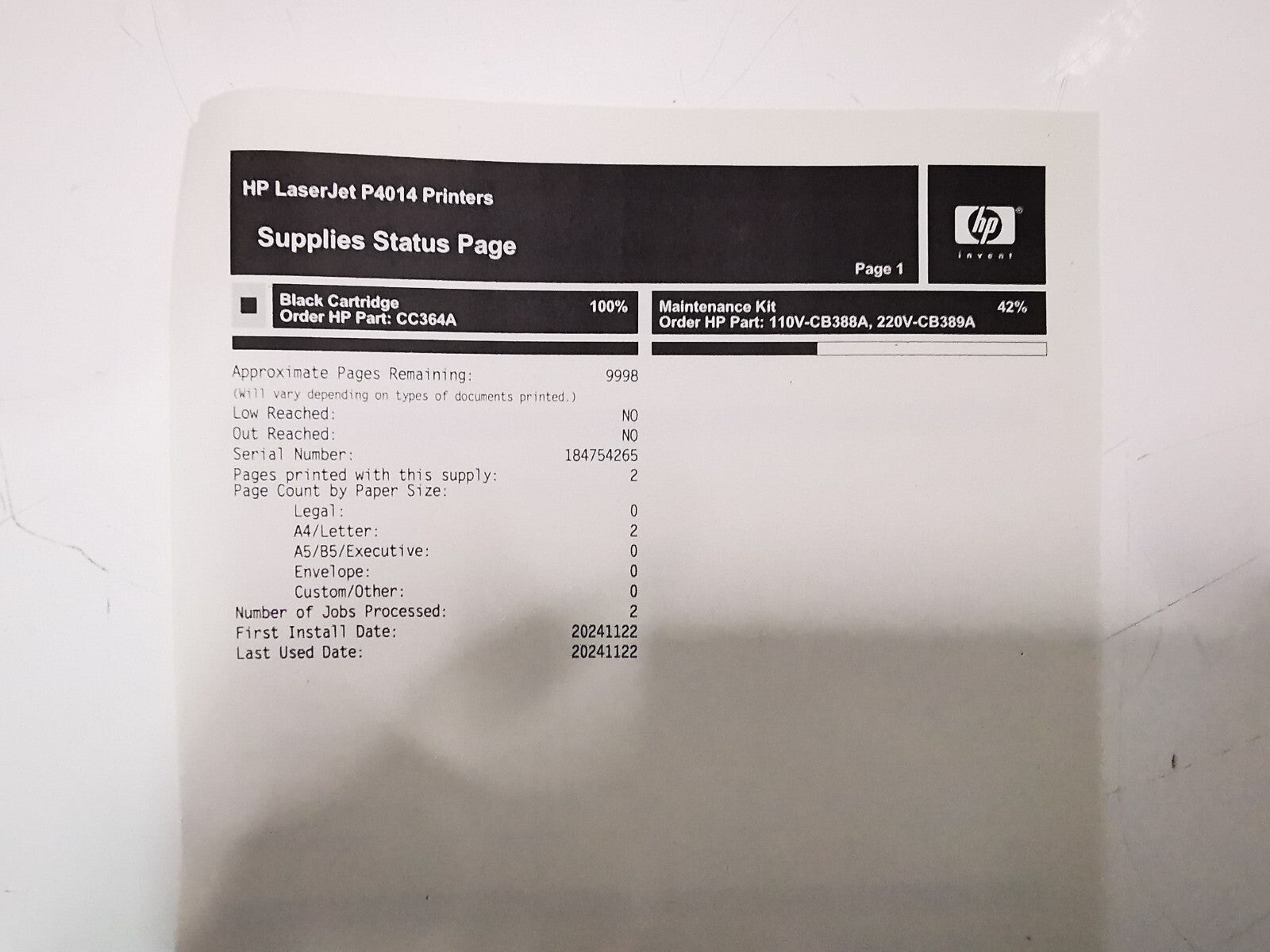 HP LaserJet P4014n Mono Printer – USB/Ethernet, Network Duplex, 130k Pages