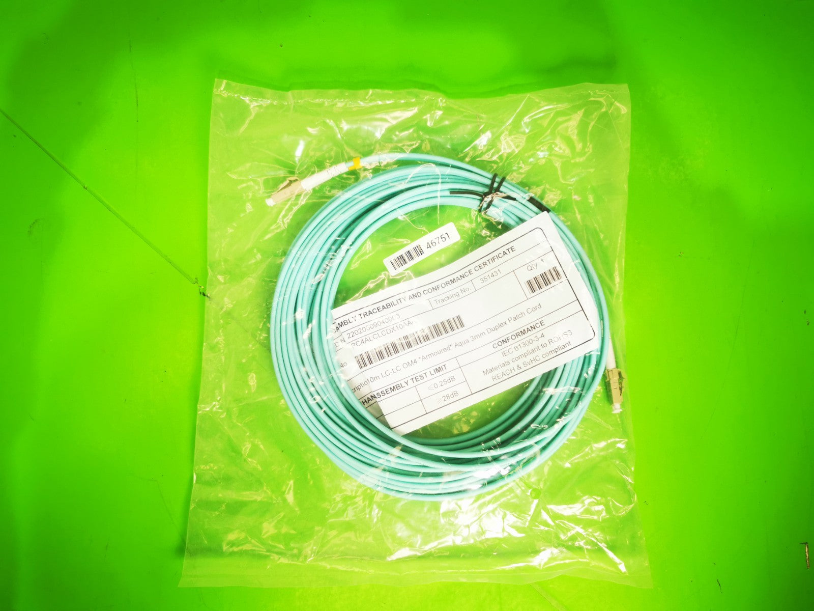 SC to SC Fiber OM4 Optic Cable Duplex Patch Cord 1-Core 3MM –10M