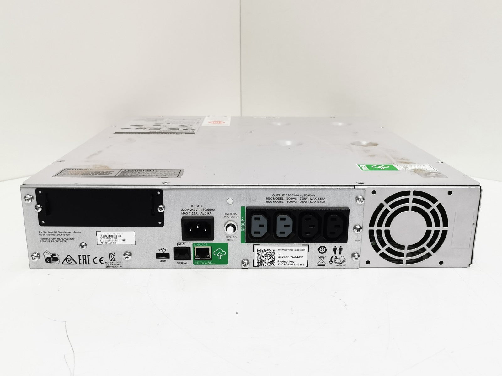 APC Smart-UPS SMT1000RMI2UC 1000VA 2U Rackmount UPS 700W Tested Battery EOL