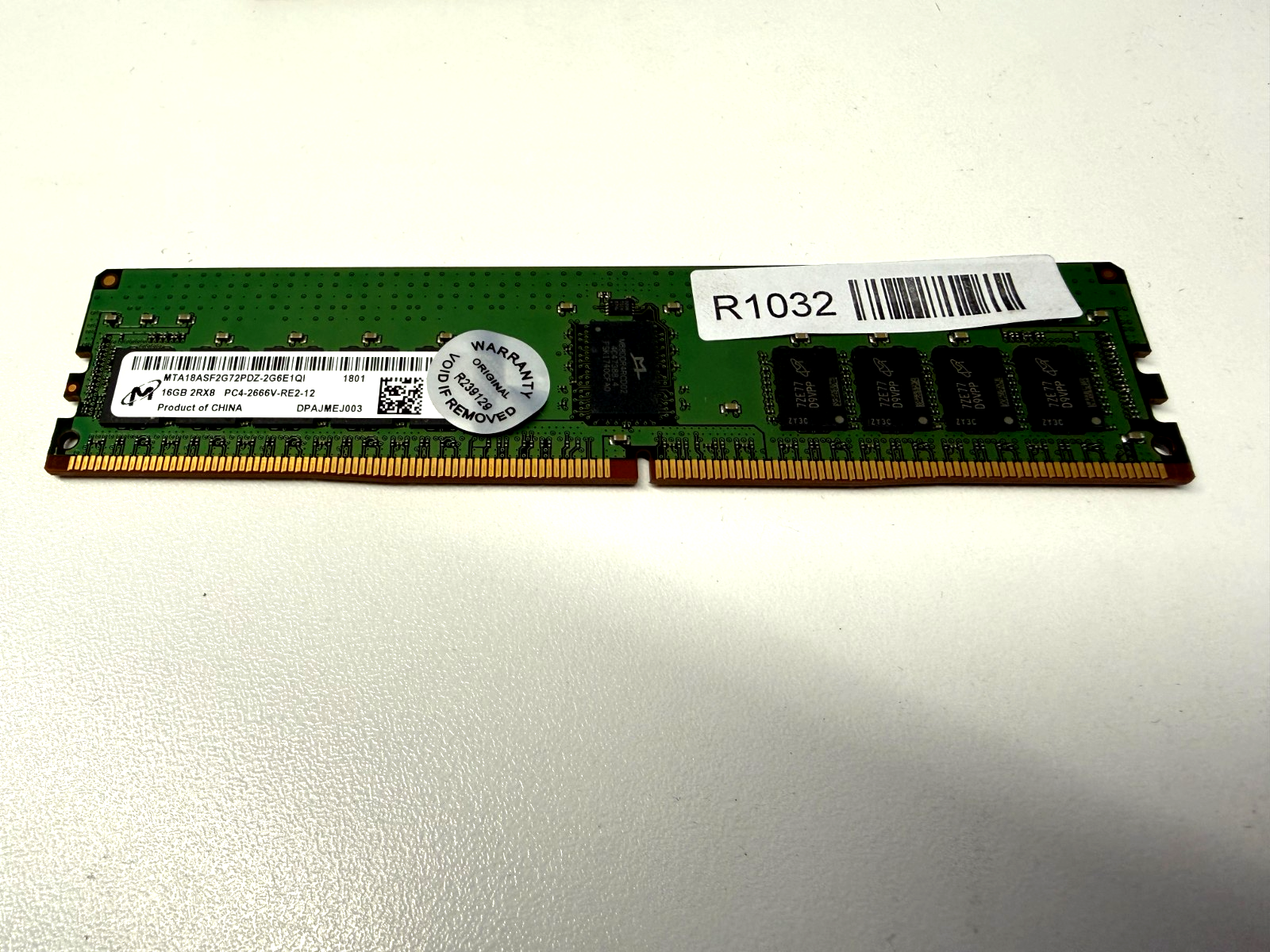 Micron 16GB DDR4 2666MHz PC4-23400 Registered RAM Module Server Buffered Memory