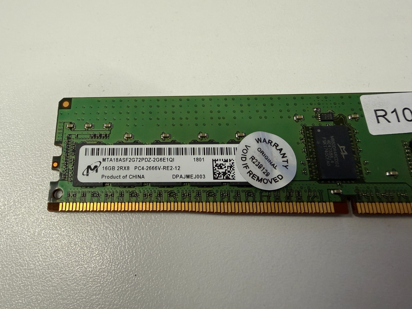 Micron 16GB DDR4 2666MHz PC4-23400 Registered RAM Module Server Buffered Memory