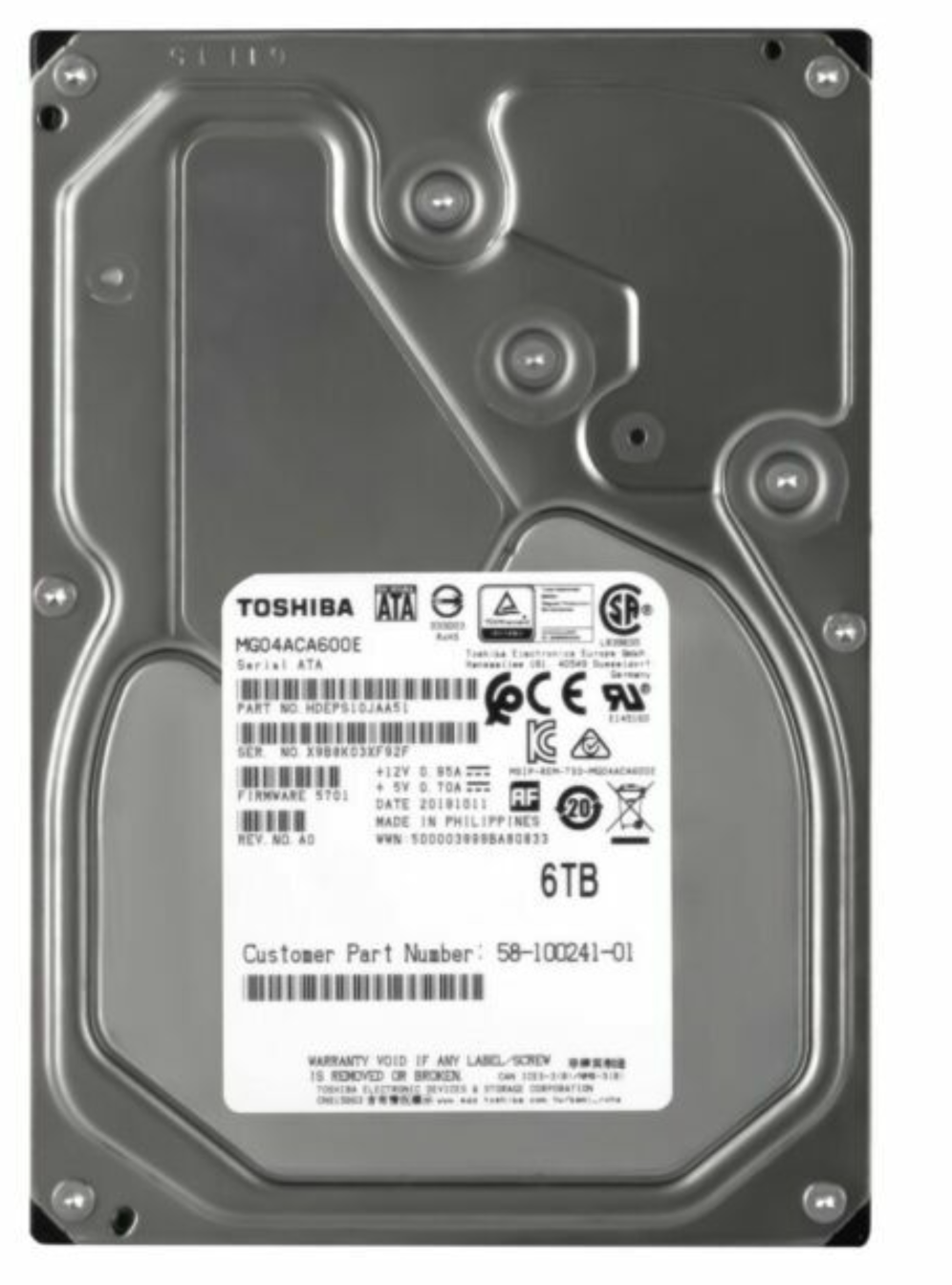 TOSHIBA 6TB SATA Enterprise Hard Drive - MG04ACA600E NAS Server PC Storage