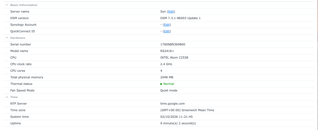 Synology Rackstation RS2416+ 12 Bay NAS - No Hard Drives Included - Tested