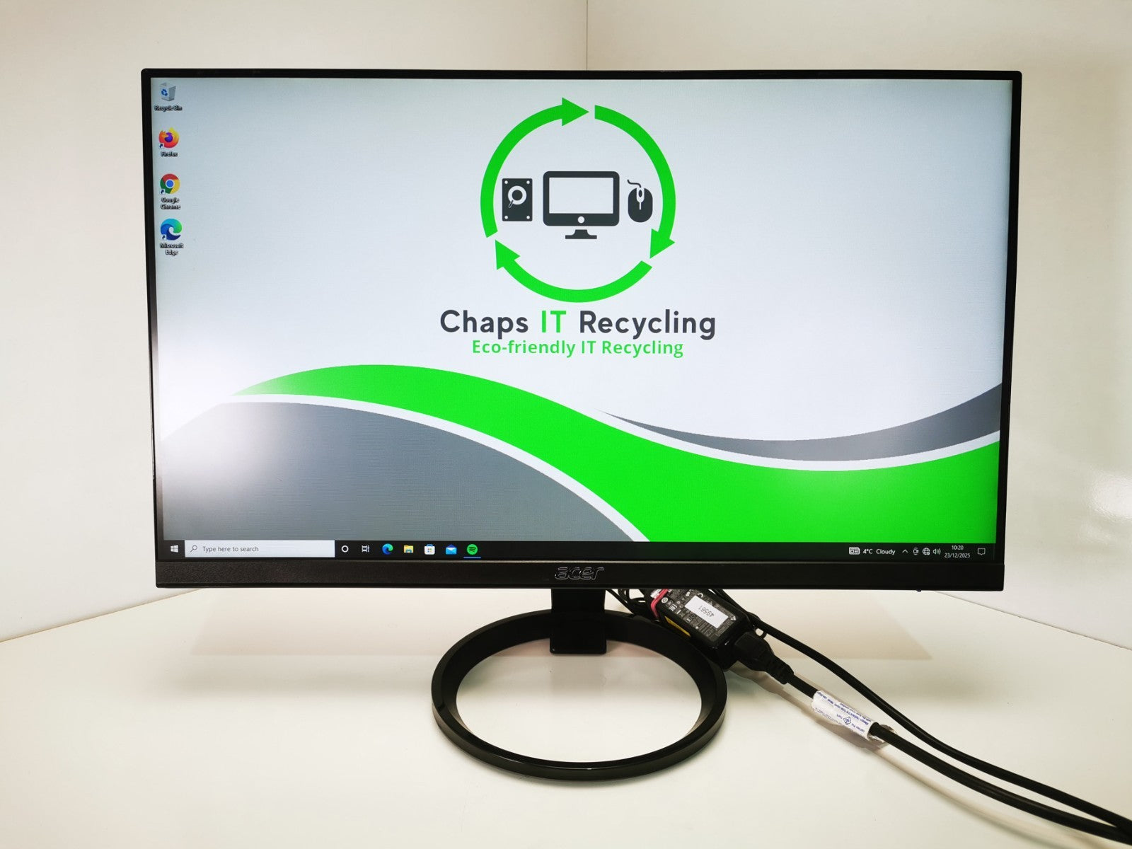 Acer R241Y 23.6" 24 1920 x 1080 HDMI VGA DVI-D Monitor With Stand & PSU Grade B