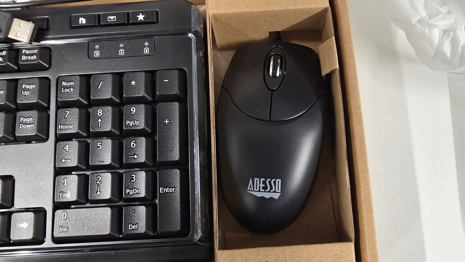 Adesso AKB-132CB-UK Antimicrobial Multimedia Desktop Keyboard and Mouse Set