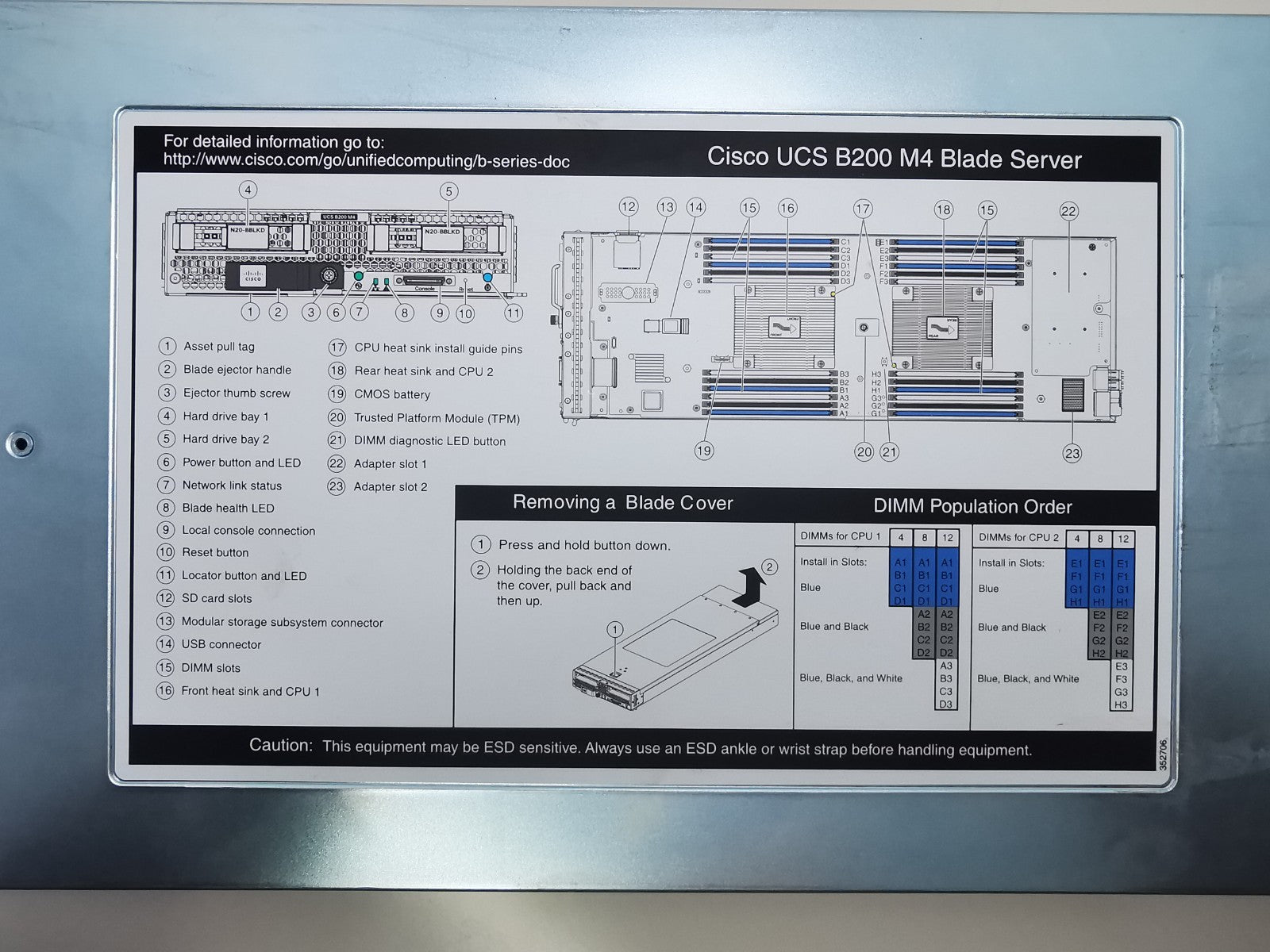 Cisco UCSB-B200-M4 Blade Server - Missing Screw