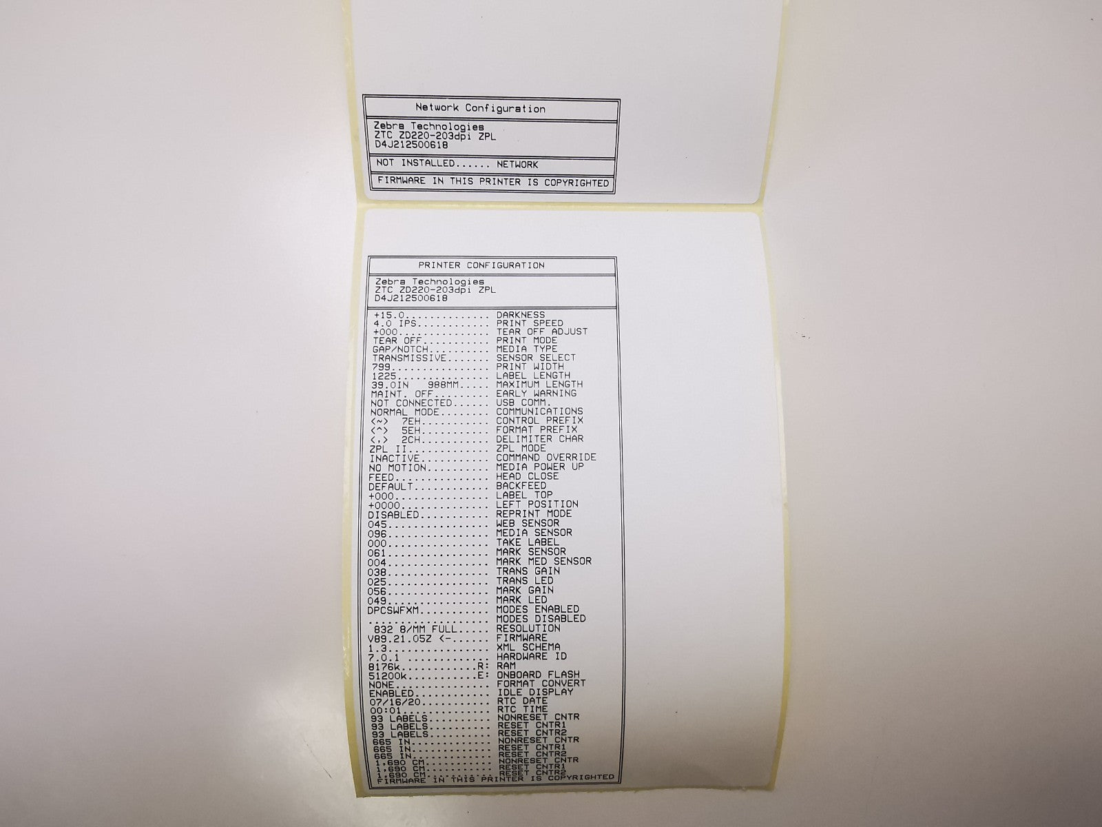 Zebra ZD220 Thermal Label Printer - USB - PSU Included