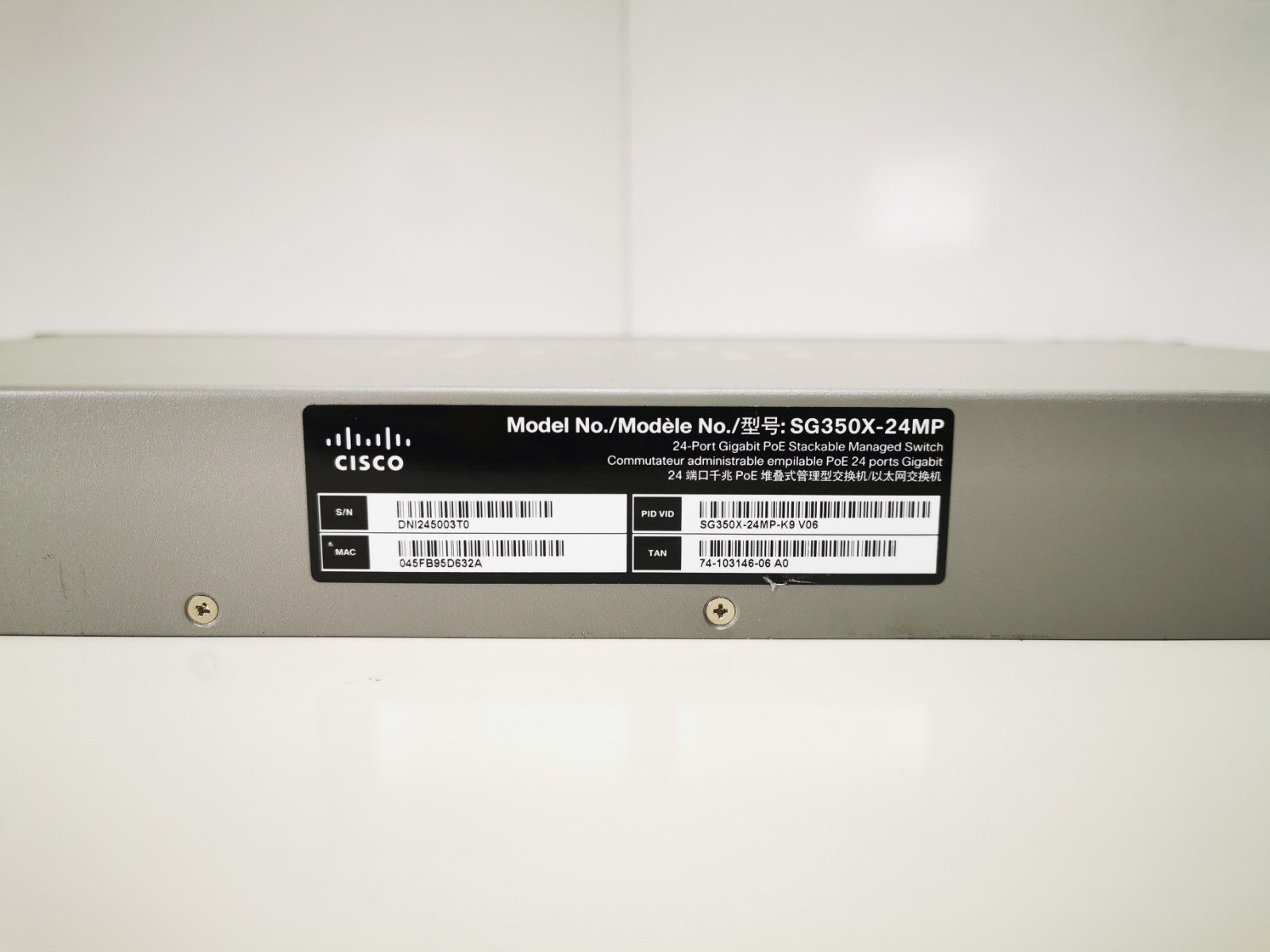Cisco SG350X-24MP K9-V06 24 Port PoE Gigabyte Ethernet Switch - Rack Ears Inc