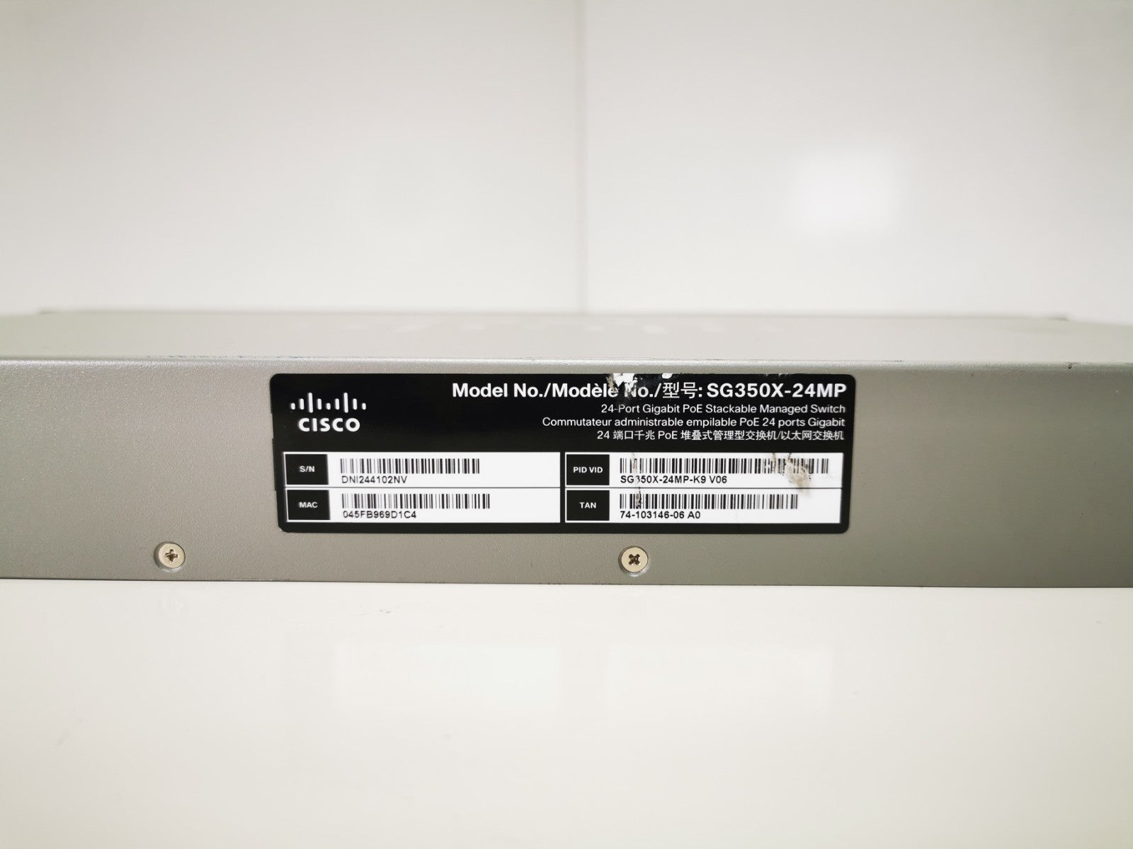 Cisco SG350X-24MP K9-V06 24 Port PoE Gigabyte Ethernet Switch - Rack Ears Inc