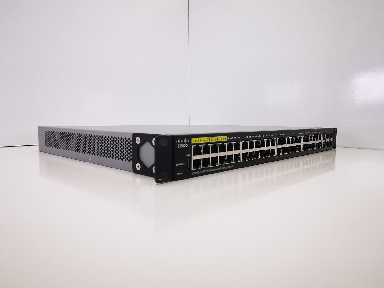 Cisco SG350-52P K9-V05 Gigabit PoE Ethernet Rackmountable Switch - Rack Ears Inc