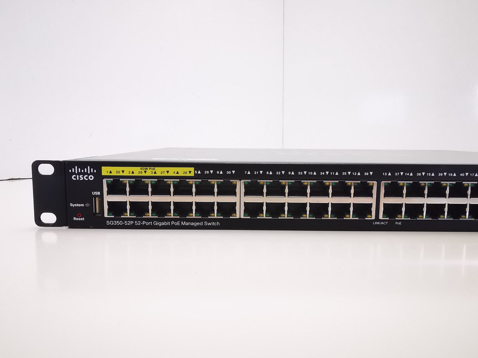 Cisco SG350-52P K9-V05 Gigabit PoE Ethernet Rackmountable Switch - Rack Ears Inc