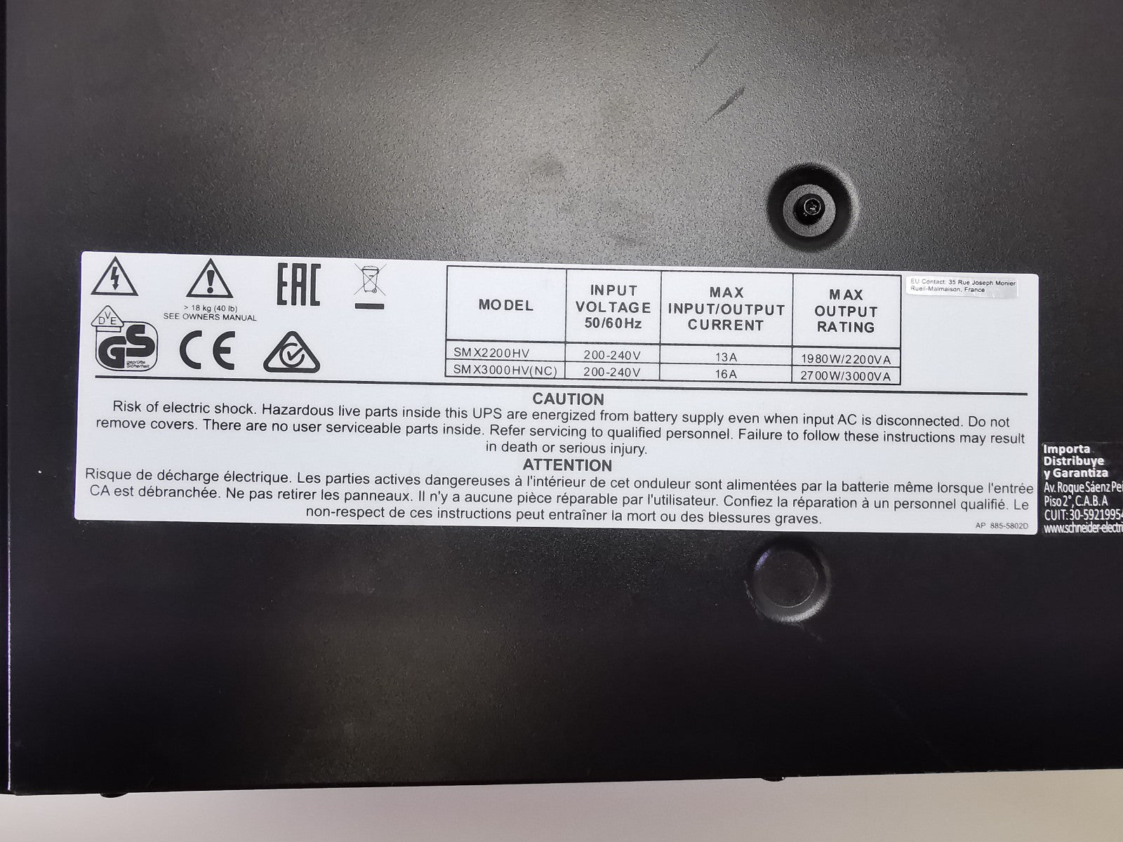 APC SMX1500RMI2U Rackmountable UPS - Batteries included