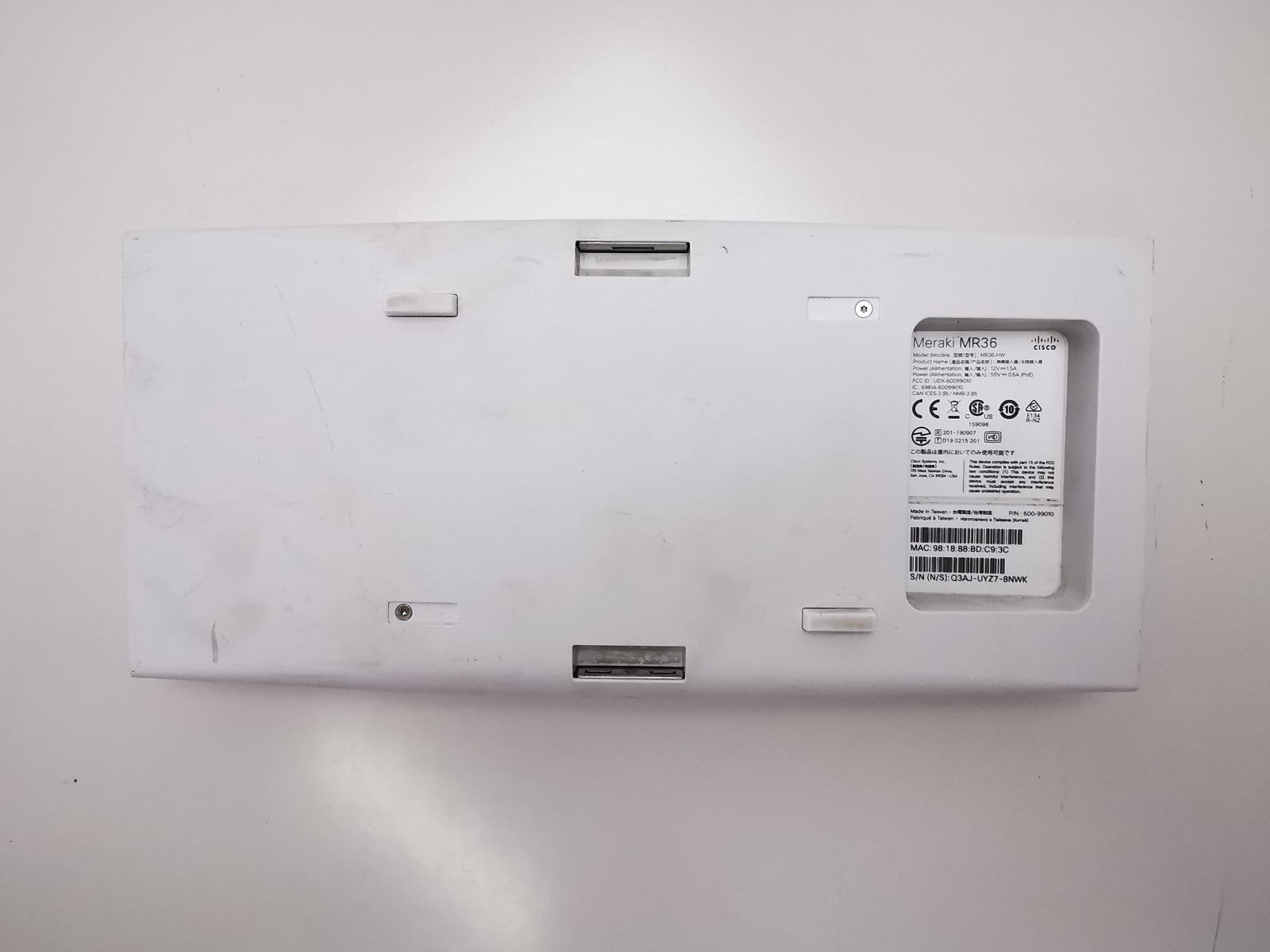 Cisco Meraki MR36 Wireless Access Point - Unclaimed / NO MOUNTING BRACKET