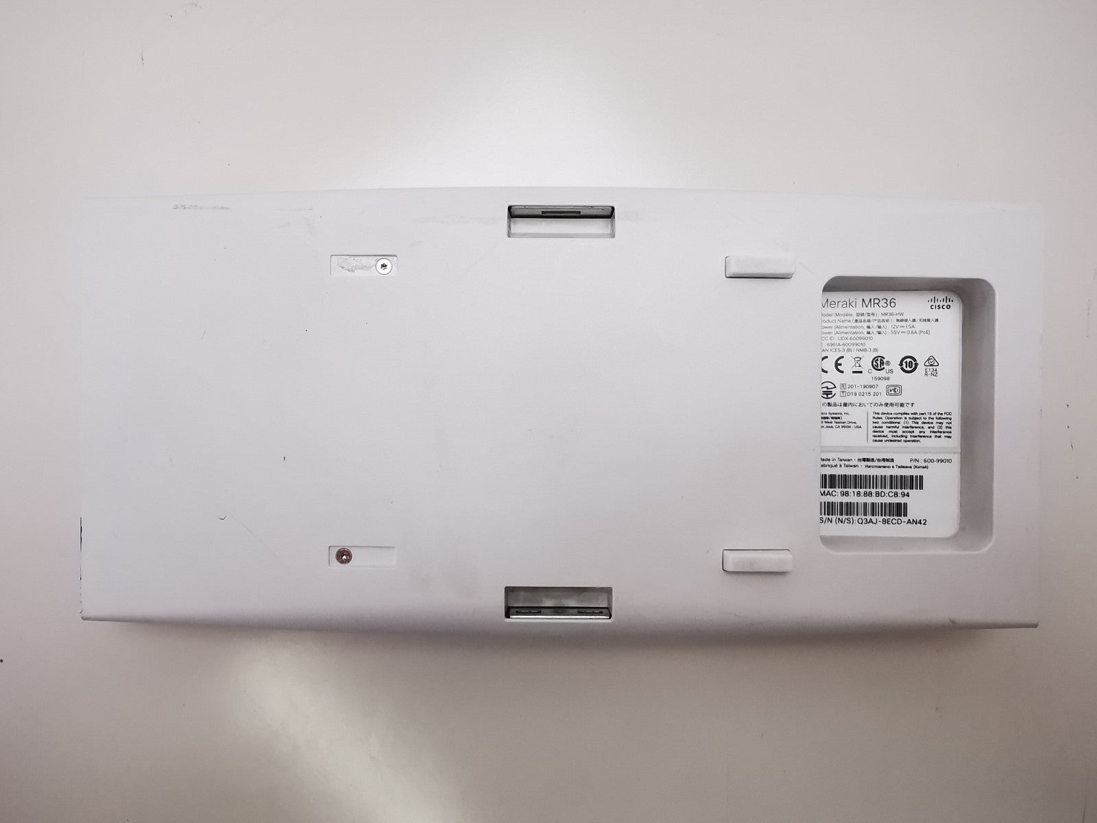 Cisco Meraki MR36 Wireless Access Point - Unclaimed / NO MOUNTING BRACKET