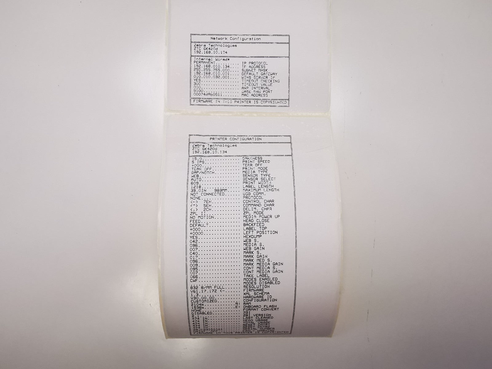 Zebra GK420d Desktop Thermal Label Printer - USB/Ethernet - PSU Included