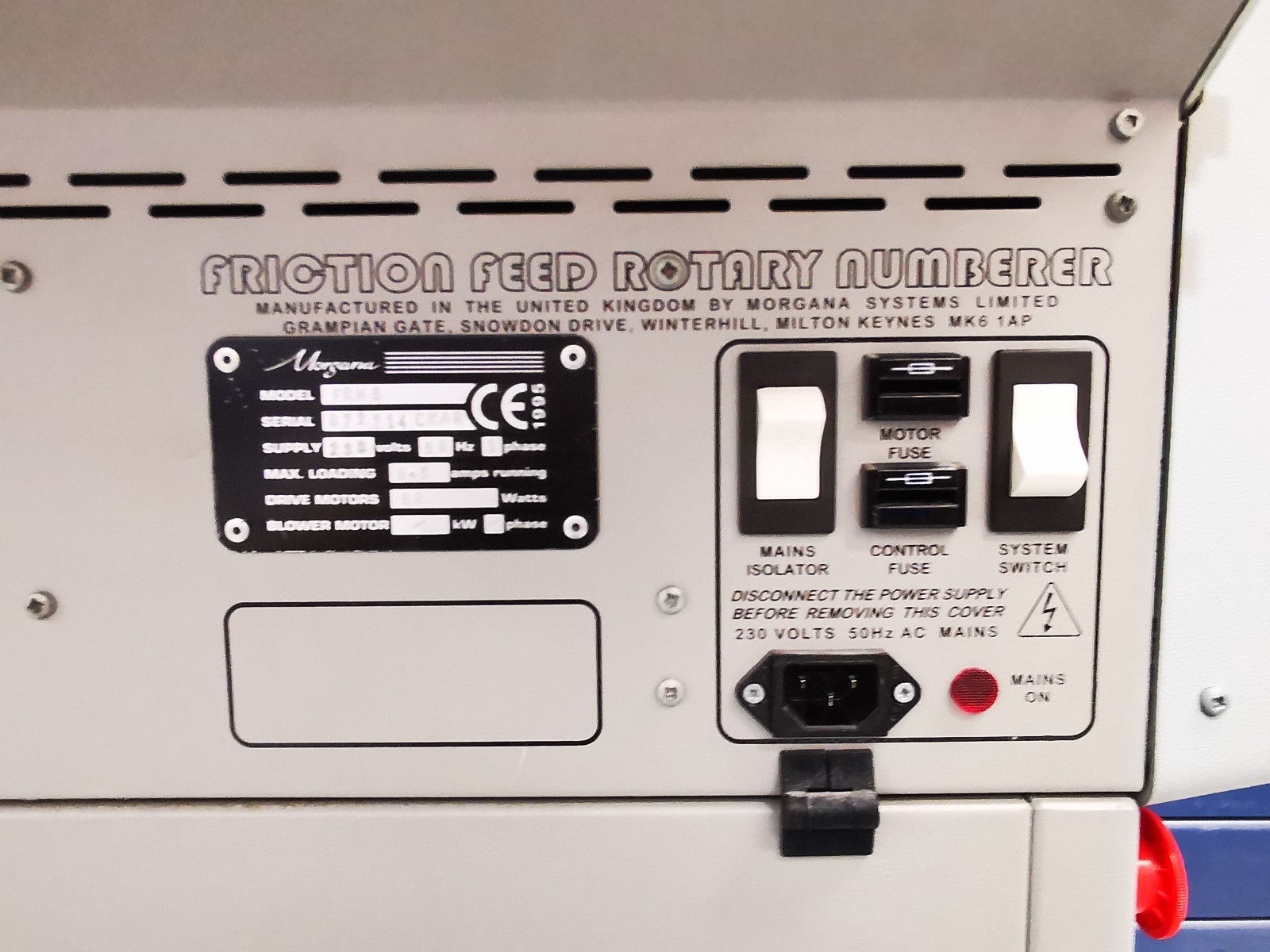 Morgana Rotary FRN5 - Numbering and Perforating Machine - READ DESC