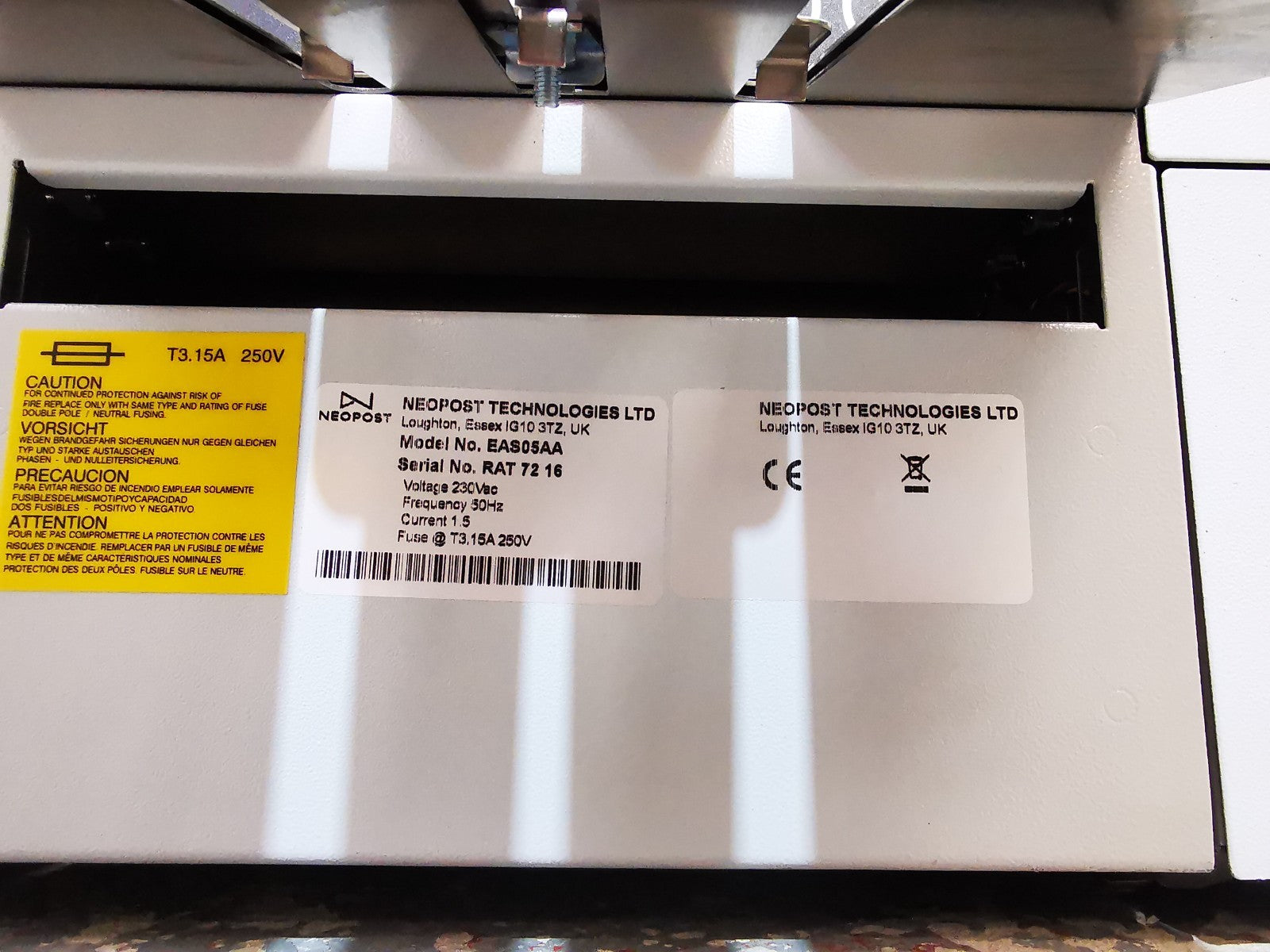 Neopost Technologies EAS05AA/LM-5.5 Pressure Sealer/Folding Machine - READ DESC