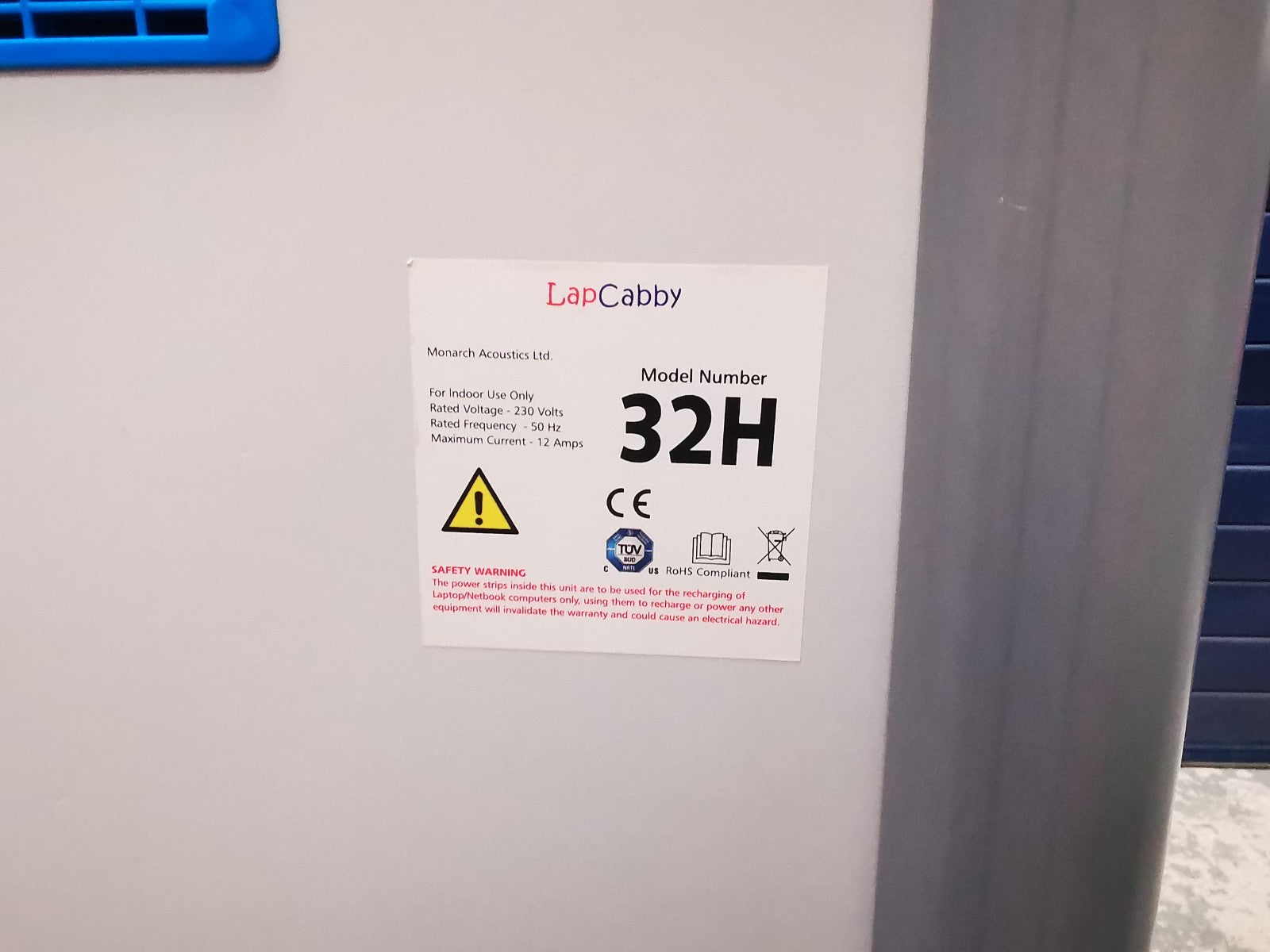 Labcabby 32H 32 Port Laptop Charging & Storage Trolley Cabinet on Wheels