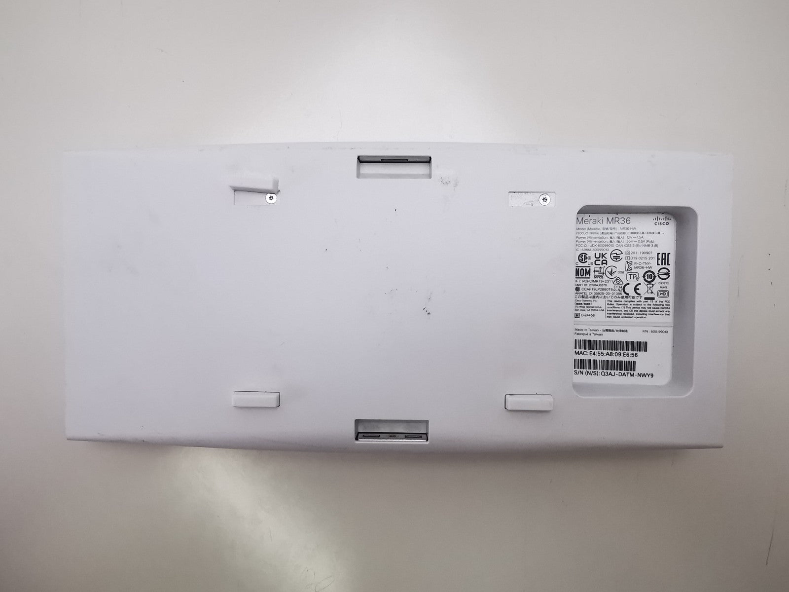 Cisco Meraki MR36 Wireless Access Point - Unclaimed / NO MOUNTING BRACKET