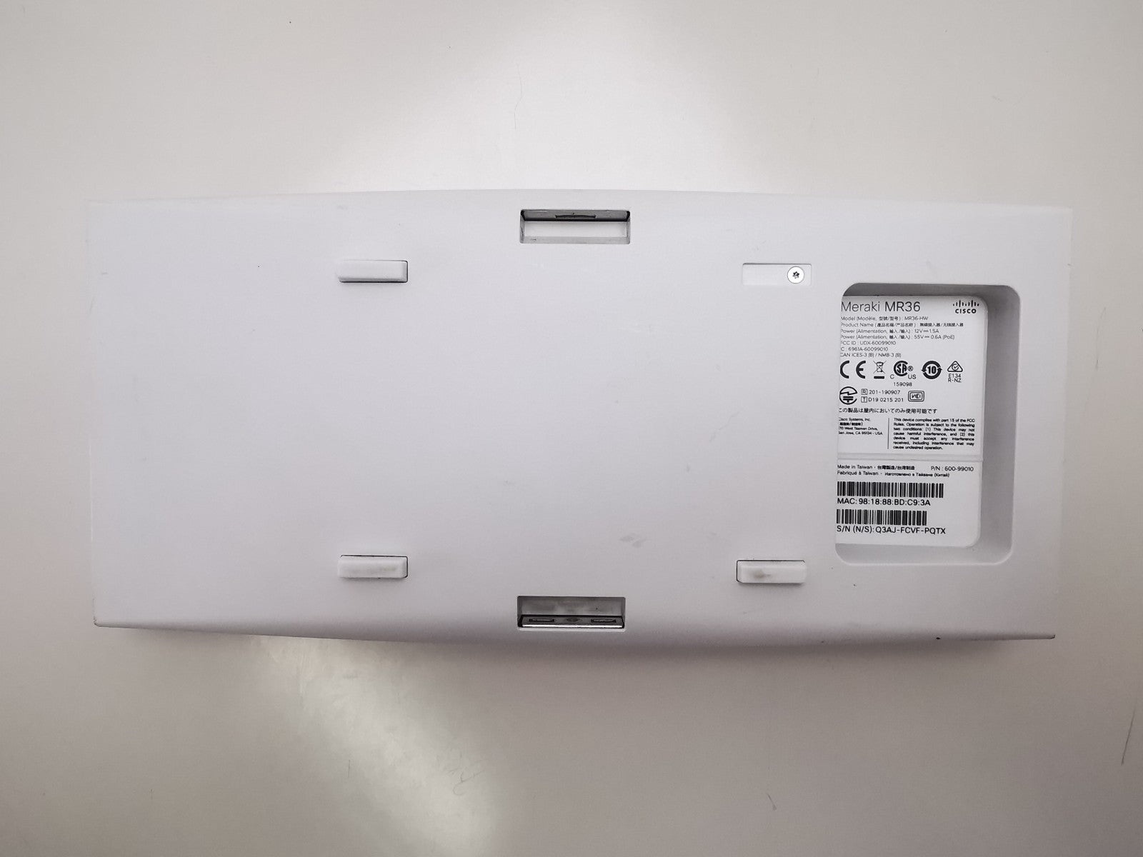 Cisco Meraki MR36 Wireless Access Point - Unclaimed / NO MOUNTING BRACKET
