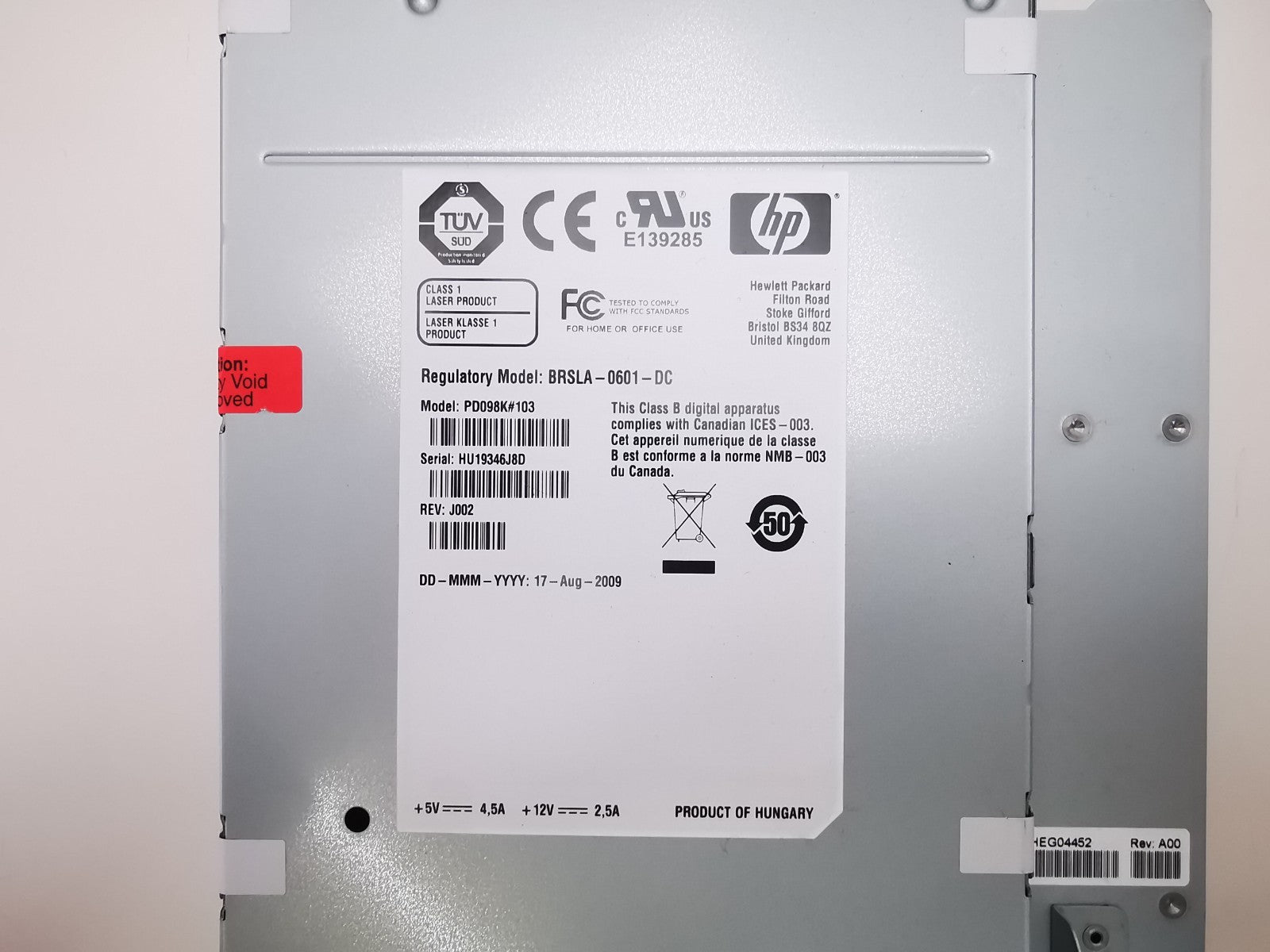 HP BRSLA-0601-DC LTO-4 FC Drive Upgrade Kit - Pulled from working enviroment
