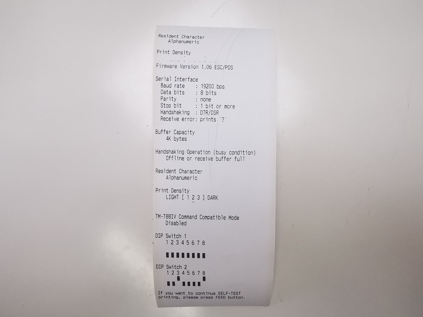 Epson M225A Mono Reciept Thermal Printer - Serial - PSU Included